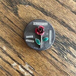 Handmade Vintage Dictionary Word Magnet On Stained Wood • Gratitude